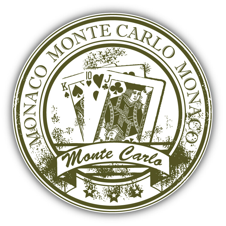 Monte Carlo Monaco Grunge Rubber Travel Stamp Car Bumper Sticker Decal