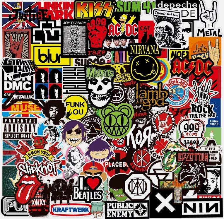 US 100PCS Rock Band Stickers Lot Punk Music Heavy Metal Bands Sticker Decal gallery