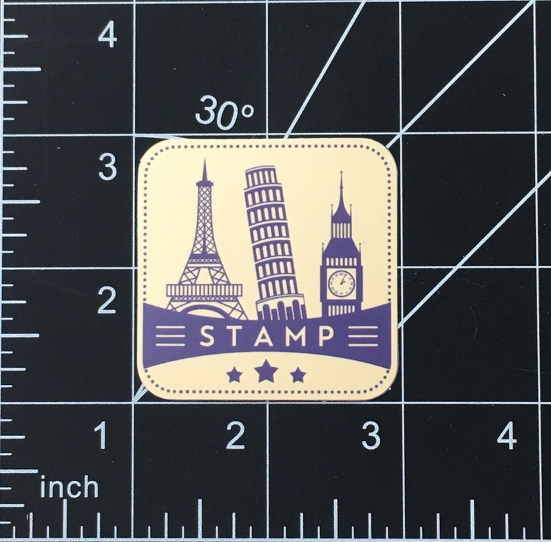 Travel Stamp Vinyl Sticker Europe Italy France England Eiffel Tower Big Ben Pisa