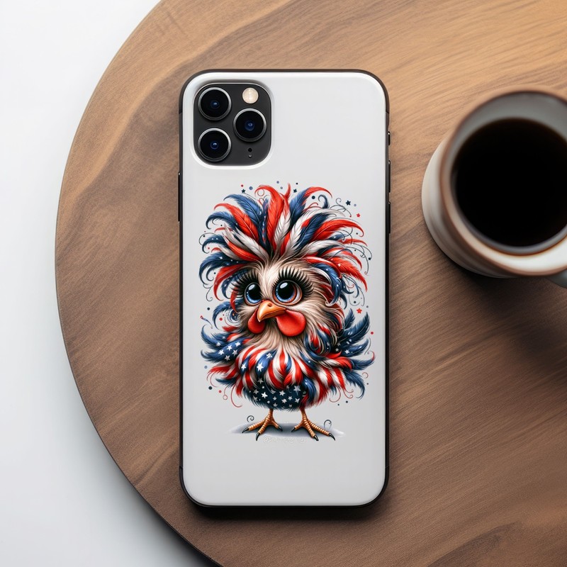 Red, White and Blue Chicken UV DTF Transparent Sticker / Decal gallery