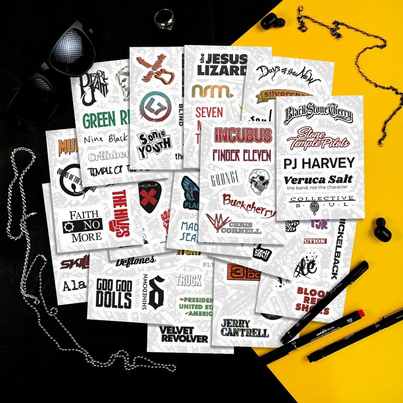 100PCS Grunge Rock Band Stickers Waterproof Vinyl Decals for Laptop gallery