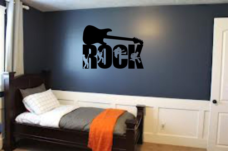 Rock Guitar Musician Teen Kids Boys Room Wall Art Home Decor Mural Vinyl Decal