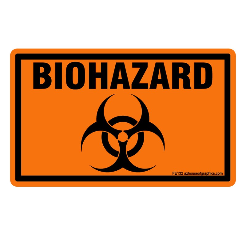 DANGER Biohazard Sticker – OSHA Safety vinyl decal sign warning Caution FE132