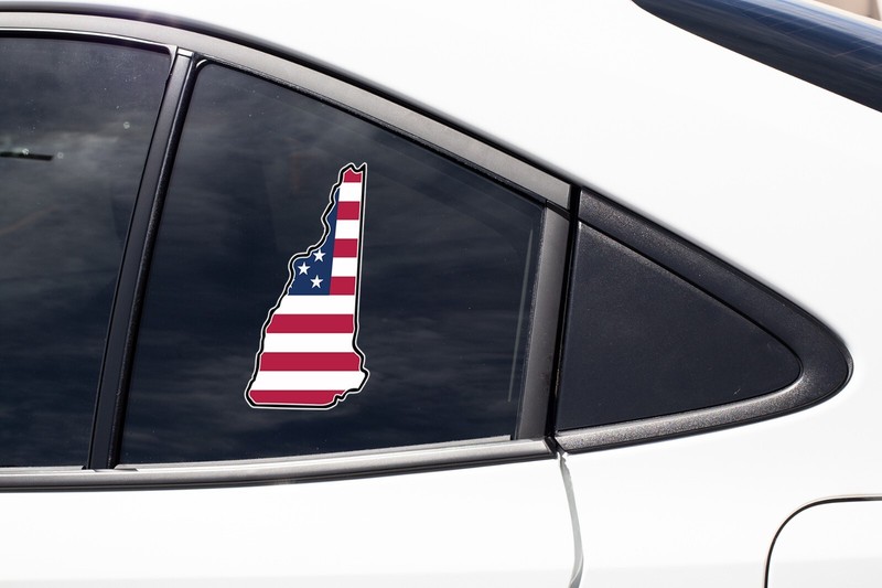 State of New Hampshire Flag Map Sticker Decal USA New Hampshire State gallery