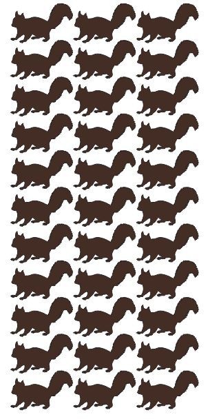 Squirrel Stickers Sticker Vynil 1-1/4″ DC42-080 Brown