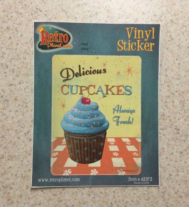 Large Retroplanet Vinyl Sticker 3.5x4.5 Delicious Cupcakes Made In USA