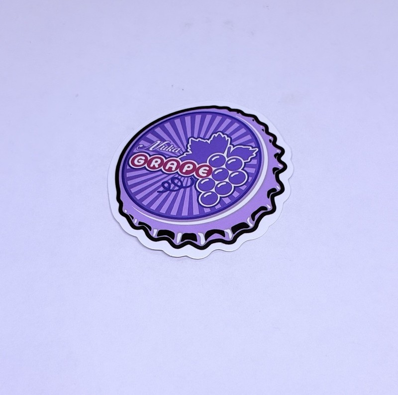 Nuka Grape Soda Bottle Cap Sticker Decal Vinyl Cool Souvenir Journal Wall Tc6