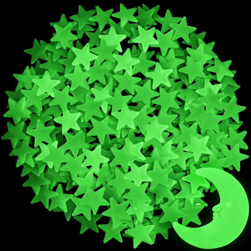 Pegatinas estrellas que brillan en la oscuridad 200 estrellas y luna pared