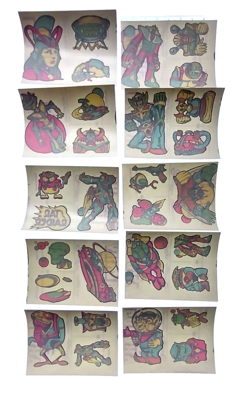 Galaxy Wars Vintage 1970’s Set Of 10 Tattoos Space Age Sci-Fi Aliens Creatures