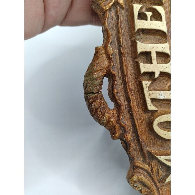 Vintage Faux Wood Resin Ceramic ?Mother Wall Plaque Vintage gallery