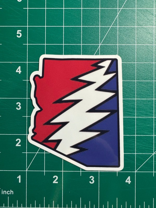 Arizona Stealie – Grateful Dead – Laminated Vinyl Sticker – 2″x3″