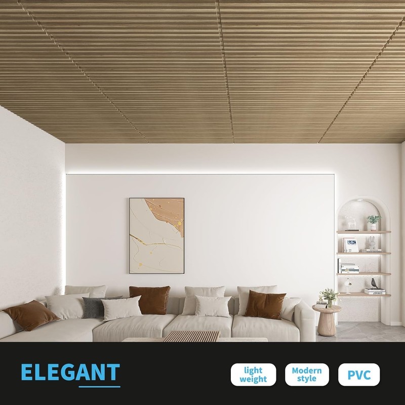 3D Wall Panels 6-Pack - Modern PVC Slat Design` gallery