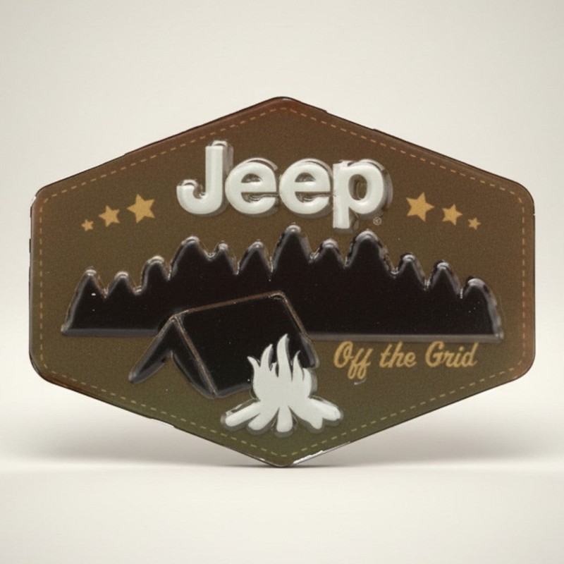 Jeep Camping Embossed Metal Magnet
