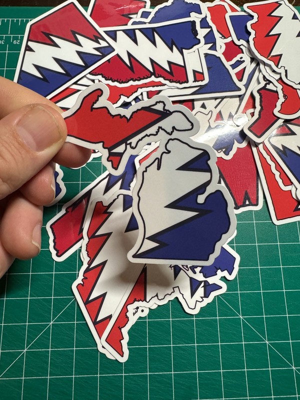 MIchigan Stealie - Grateful Dead - Laminated Vinyl Sticker 3"x3" gallery
