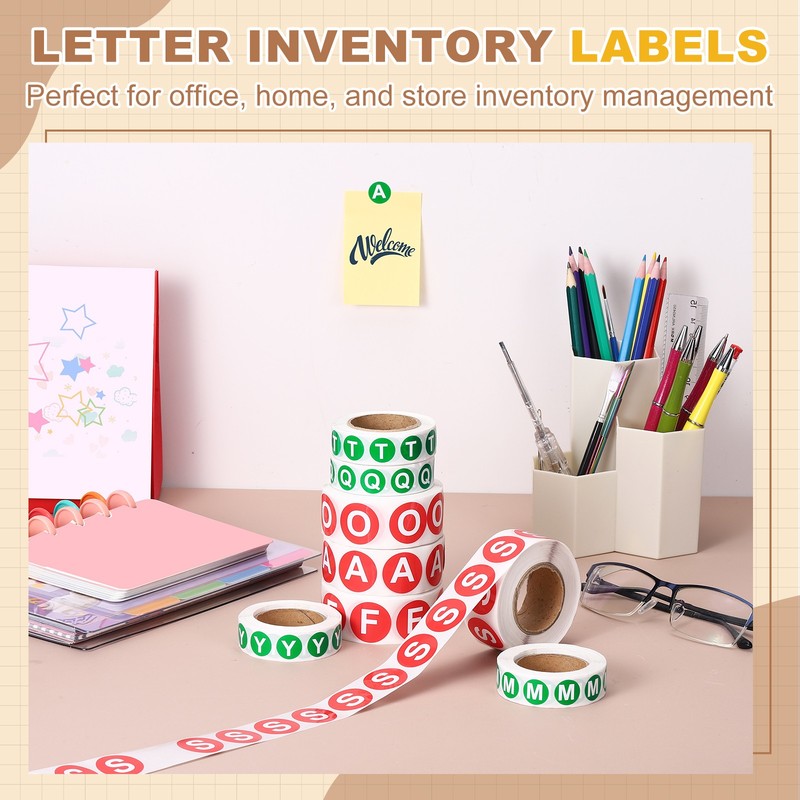 1" Letter Stickers, 600Pcs Alphabet Stickers Letter J for Office, Red gallery