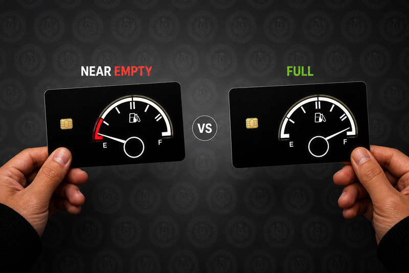 Gas Money Guage Full Near Empty Credit Card Debit Card Skin Covering