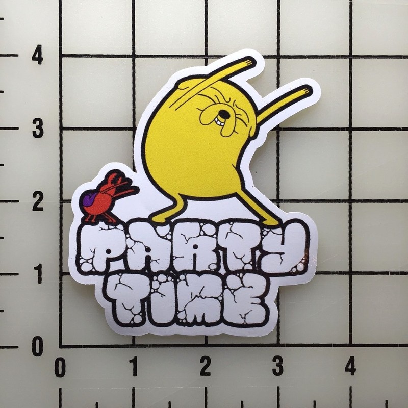 Adventure Time Party Time 4″ Wide Vinyl Decal Sticker BOGO