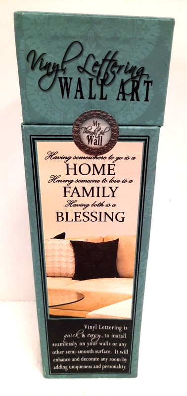 My Thoughtful Wall Vinyl Lettering Wall Art ‘Home Family Blessing’ Black 20″x23″