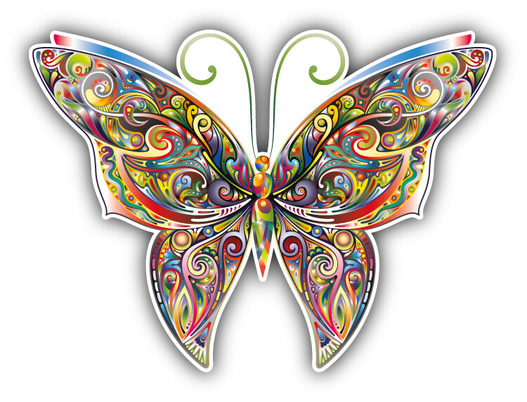 Tracery Butterfly Car Bumper Sticker Decal “SIZES”