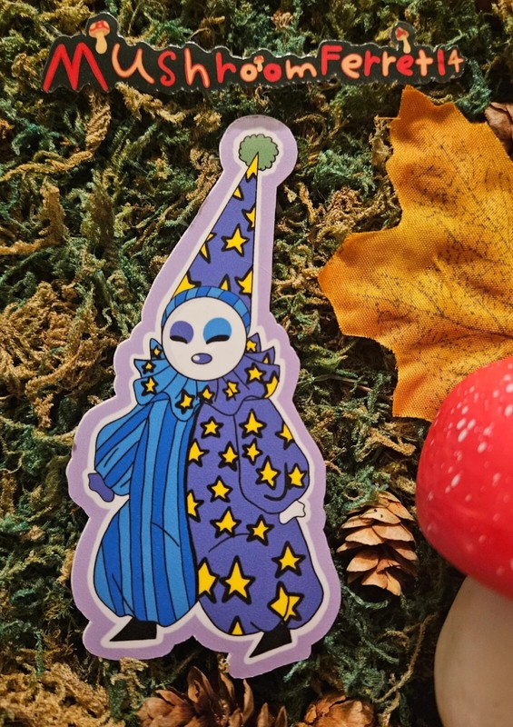 Handmade “Happy Face Clown” die cut sticker. Weatherproof. See description!