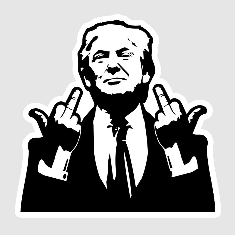 President Donald Trump Middle Finger Flipping Bird Trump 2024 Decal/Sticker 01