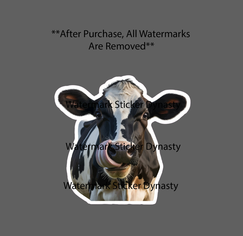 Cow Silly Face Sticker Waterproof Decal Animal Farm Farmhouse Cute Gift NEW