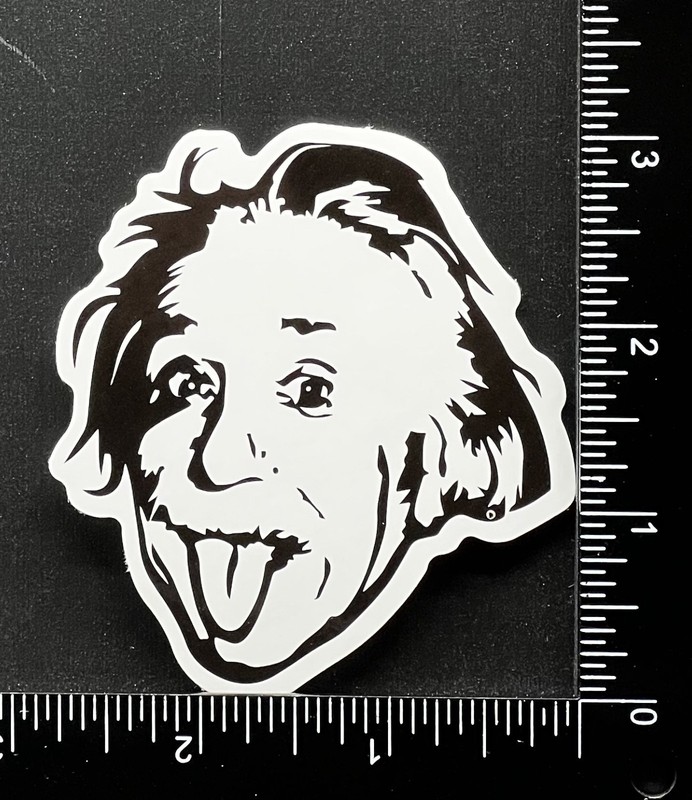 Albert Einstein Funny – Vinyl Sticker – Heavy Duty