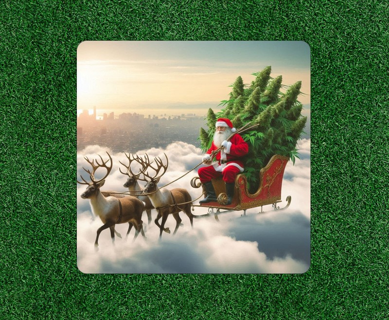Santa Claus is coming to bring you weed waterproof vinyl sticker – several sizes
