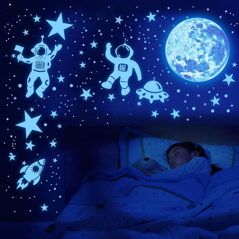 Glow in the Dark Stars for Ceiling 1106Pcs Glow in the Dark Moon and Planet Wall gallery