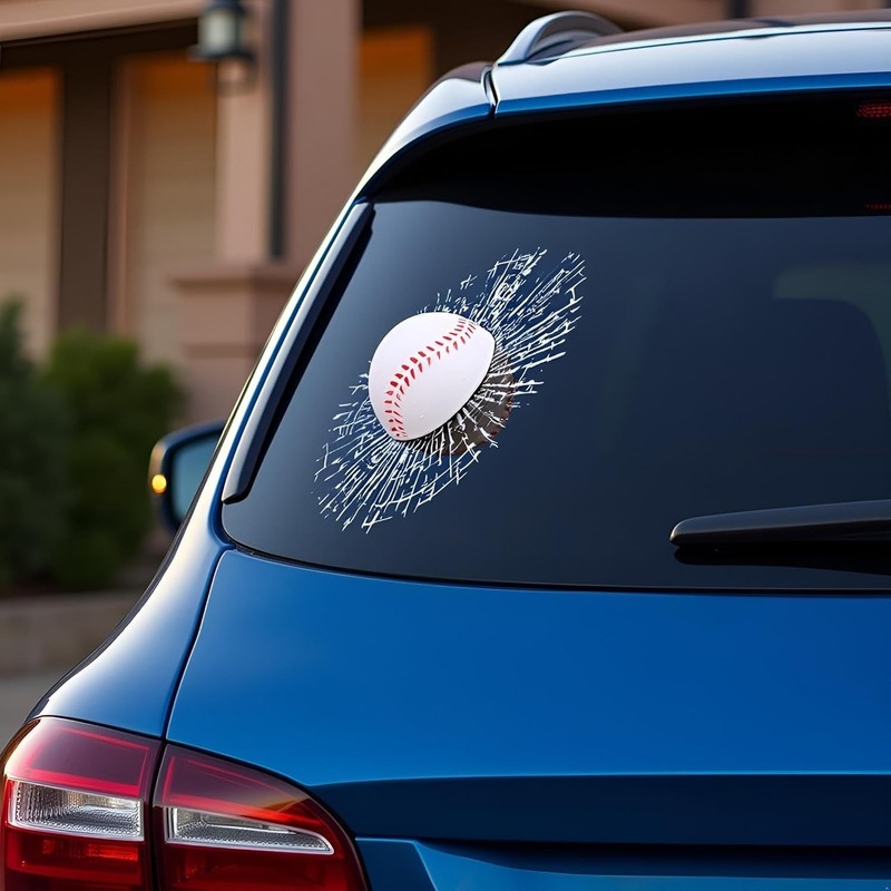 3D Prank Broken Glass Car Sticker Self Adhesive Vinyl Decor gallery