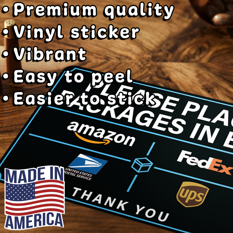 Please Place Packages in Box Sticker Sign - UV Resistant for Amazon UPS FedEx gallery