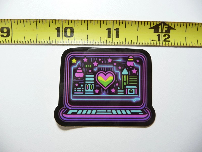 LAPTOP NET BOOK SMALL STICKER DECAL NEON STYLE FUN COLORFUL DECO FUNNY