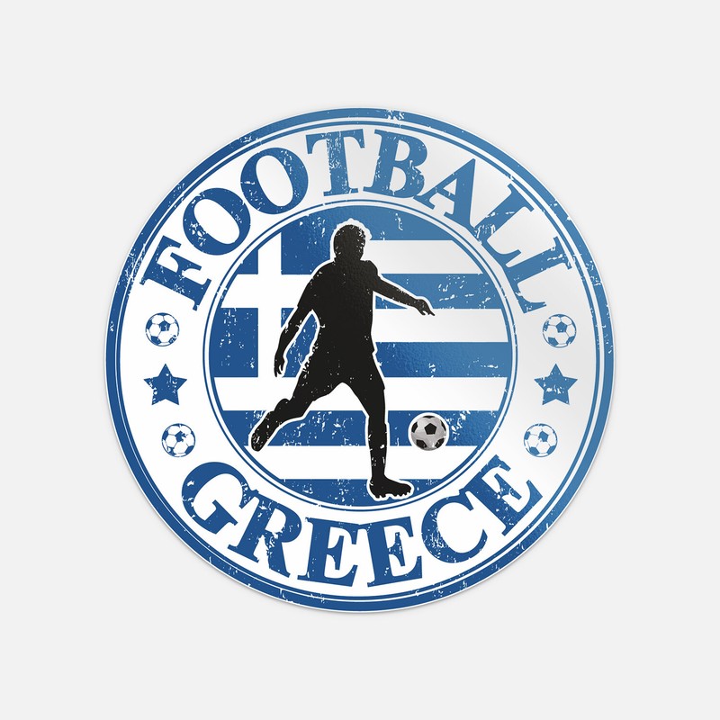 Greece Football Player Europe Soccer Sport Grunge Stamp Vinyl Sticker Decal