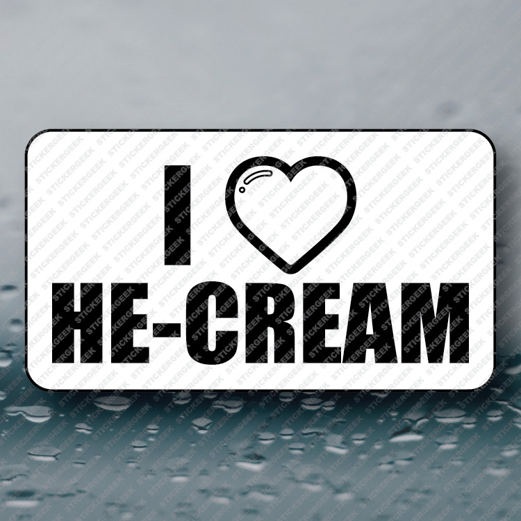 I HEART HE-CREAM Hard Hat Toolbox Funny Prank Joke Gag Sticker 25-250pcs