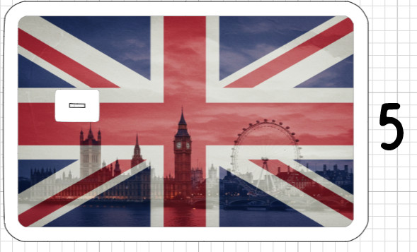 Union Jack Flag Credit Debit ATM Card Skin Sticker Art England Europe Lion Neon gallery