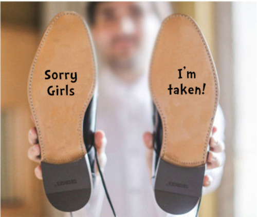 Funny Groom Wedding Shoe Sticker Decal – ‘Sorry I’m Taken’ – 132