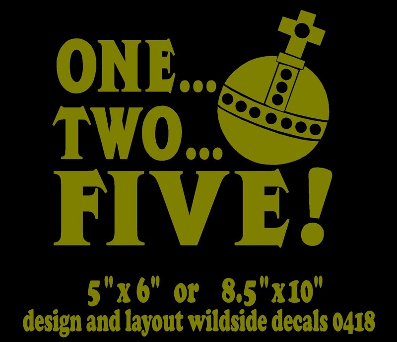 Monty Python Quote Decal One Two Five Holy Hand Grenade funny vinyl car sticker gallery