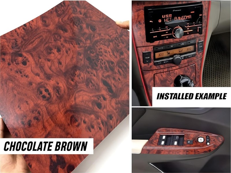 Mahogany Vinyl Wrap -Self Adhesive Film 12 X 60 Inch Glossy Wood Grain Decal Sti gallery