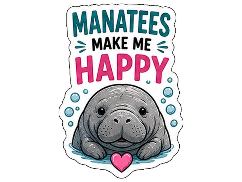 Manatee Sticker Decal Trading Car Window Binder Tumbler Laptop Locker