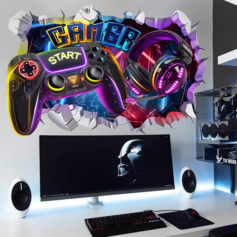 Large Colorful Game Decals - Video Game Stickers & Gaming Art for Game Room D... gallery