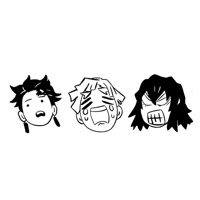 Tanjiro Zenitsu Inosuke Decal Vinyl Sticker for Office Gaming Room 7″in” x 15″in