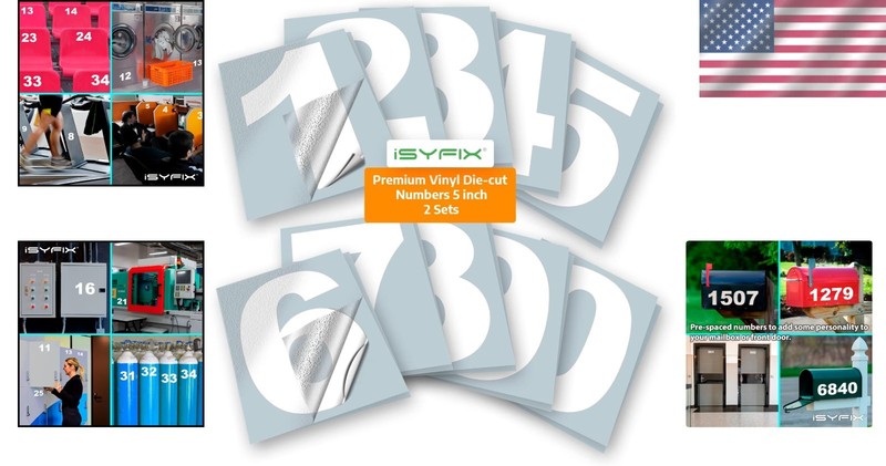 Die Cut Vinyl Numbers Stickers for Mailbox, Signs gallery