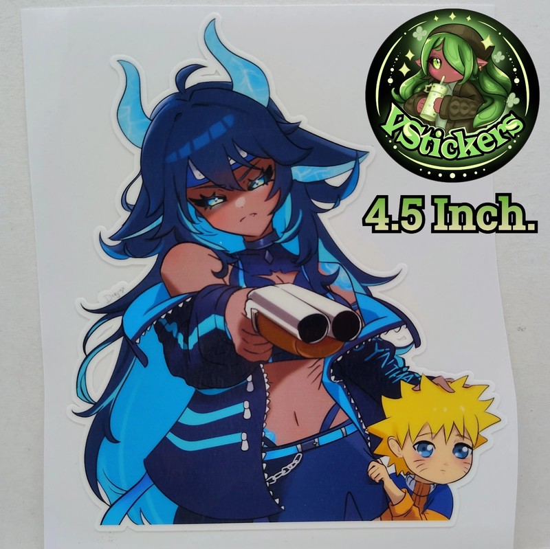 [Vtuber][4.5 Inch.] SynthwWave Protect Naruto Fan Art Water-Resistant Sticker!