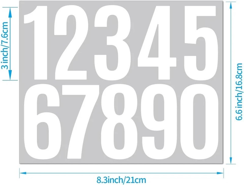 10 Sheets Mailbox Number Stickers 3 Inch - Self-Adhesive Vinyl Numbers 0-9 for M gallery