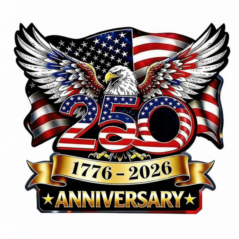 2pcs 250th Anniversary USA Car Decal Sticker, Patriotic Bald Eagle 1776-2026 Vin