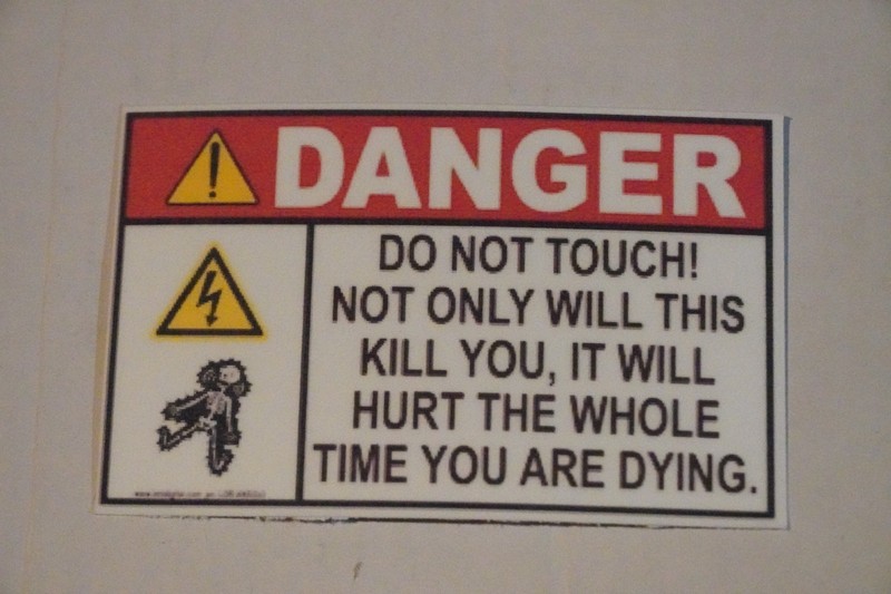 Electrical High Voltage Warning Sticker Funny 2″ x 3 1/8″