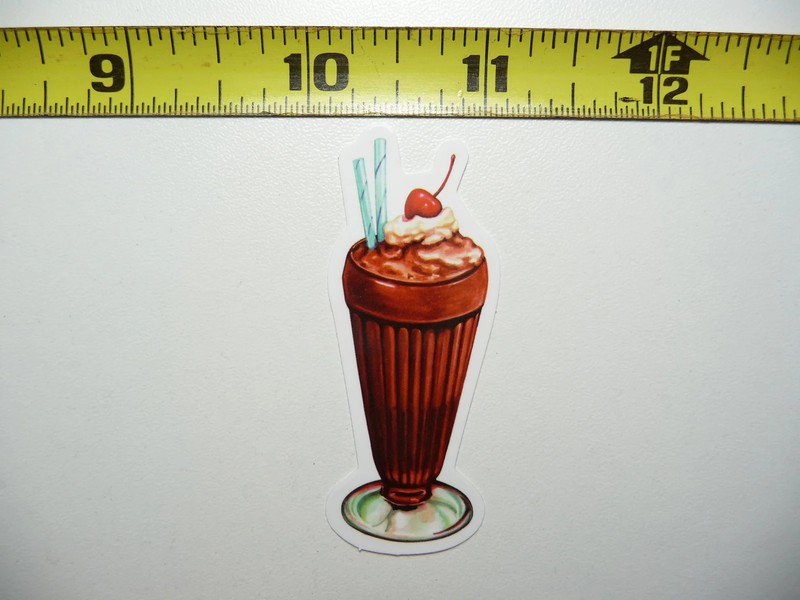 CHOCOLATE SHAKE WHIPPED CREAM SMALL STICKER DECAL STREET FOOD TRUCK RESTAURANT