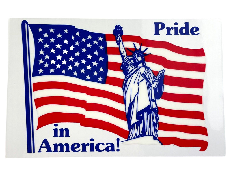 American Flag Sticker Cling Statue of Liberty 4th of July Pride 250th Birthday