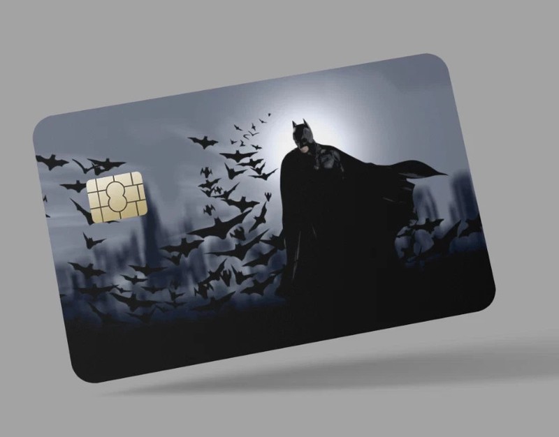 Batman Dark Knight with Bats credit card skin & DEBIT CARD,TROLLEY & GYM