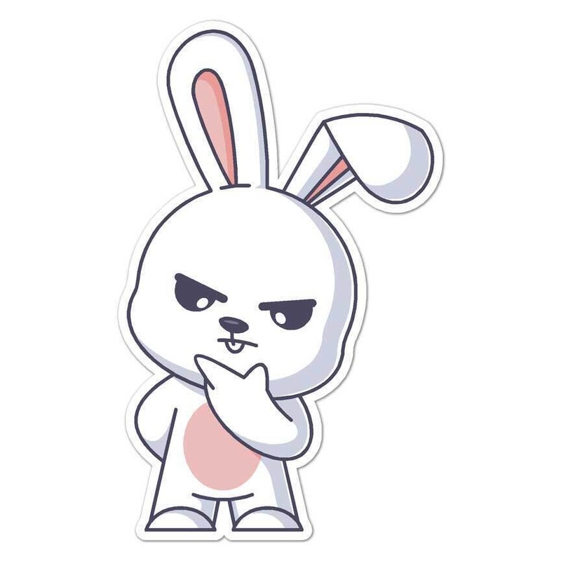 Thinking Rabbit Sticker Decal